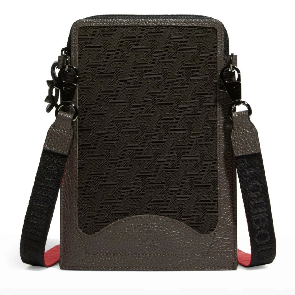 Christian Louboutin Brown Messenger Bag with Red Accents
